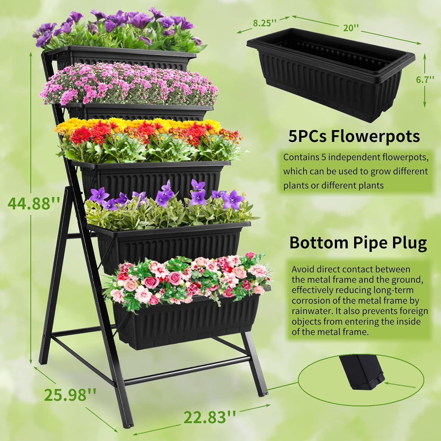 Pionowa doniczka metalowa 5-po – Vertical Planter recenzja i cena